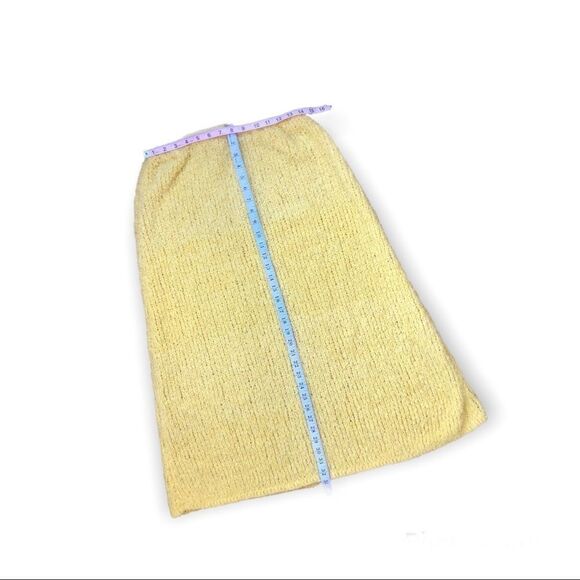 HAND KNIT WOOL 2 PIECE SET CARDIGAN MAXI SKIRT MUSTARD CHOCOLATE BROWN LUREX - Picture 13 of 13